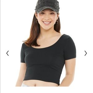 Black layering crop top